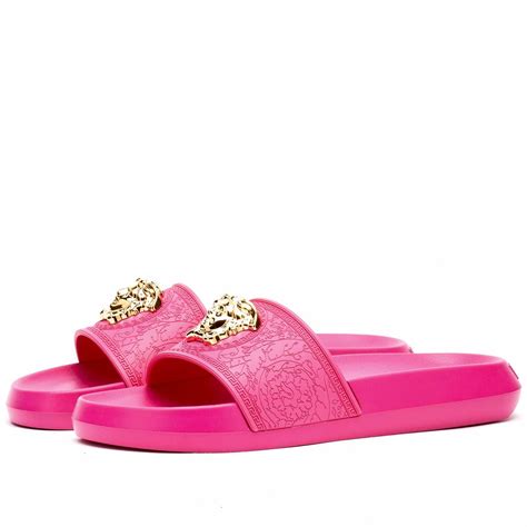 pink Versace slides women's